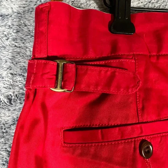 Polo Ralph Lauren Mens Red Chino Pants Side Buckle Adjusters 38x27.5 Cotton - Picture 11 of 16